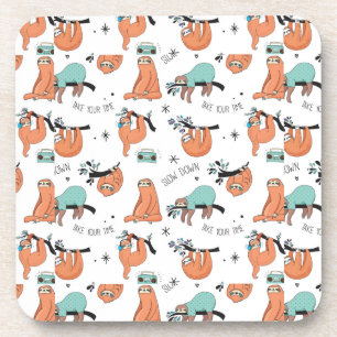 Niedliches Sloth-Muster Getränkeuntersetzer