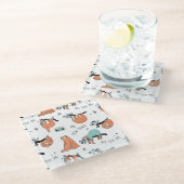 Niedliches Sloth-Muster Glasuntersetzer (Schrägansicht)