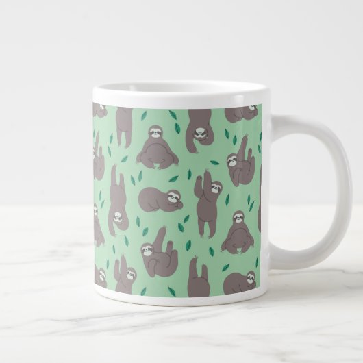 Niedliches Sloth-Muster Jumbo-Tasse (Rechts)