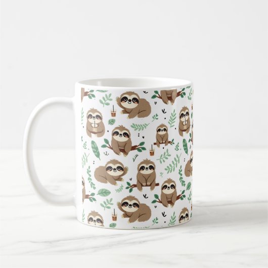 Niedliches Sloth-Muster Kaffeetasse (Links)