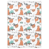 Niedliches Sloth-Muster Klemmbrett (Rückseite)