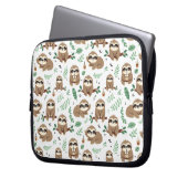 Niedliches Sloth-Muster Laptopschutzhülle (Vorderseite Links)