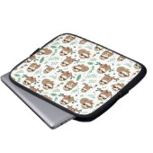 Niedliches Sloth-Muster Laptopschutzhülle (Vorne Knopf)