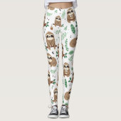 Niedliches Sloth-Muster Leggings (Vorderseite)