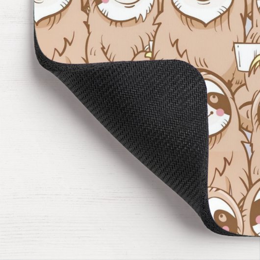 Niedliches Sloth-Muster Mousepad (Ecke)