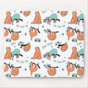 Niedliches Sloth-Muster Mousepad