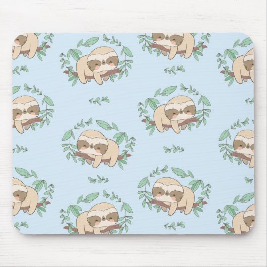 Niedliches Sloth-Muster Mousepad (Vorne)