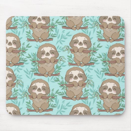 Niedliches Sloth-Muster Mousepad (Vorne)