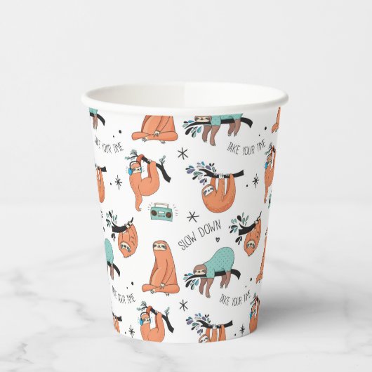 Niedliches Sloth-Muster Pappbecher (Links)