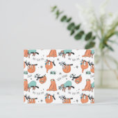 Niedliches Sloth-Muster Postkarte (Stehend Vorderseite)