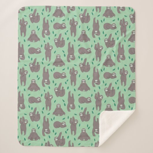 Niedliches Sloth-Muster Sherpadecke (Vorderseite)