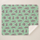 Niedliches Sloth-Muster Sherpadecke (Vorderseite (Horizontal))