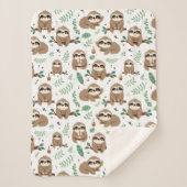 Niedliches Sloth-Muster Sherpadecke (Vorderseite)
