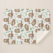 Niedliches Sloth-Muster Sherpadecke (Vorderseite (Horizontal))