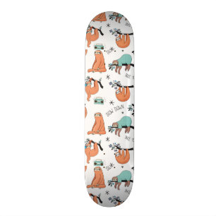 Niedliches Sloth-Muster Skateboard