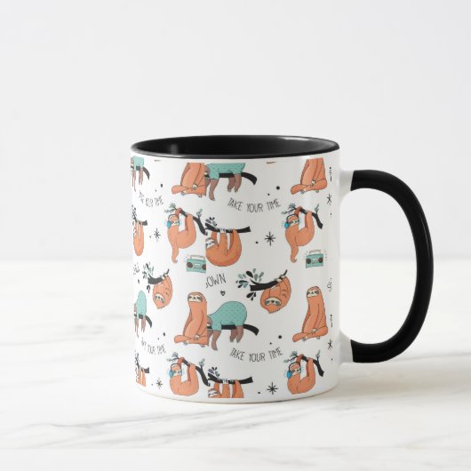 Niedliches Sloth-Muster Tasse (Rechts)