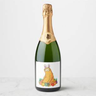Niedliches Sloth Oaster Funny Bunny Gift Schaumweinetikett