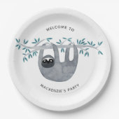 Niedliches Sloth-Party Pappteller (Vorderseite)
