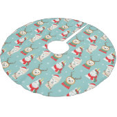 Niedliches Sloth Pattern Polyester Tree Skirt Polyester Weihnachtsbaumdecke (Schrägansicht)