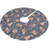 Niedliches Sloth Pattern Polyester Tree Skirt Weihnachtsbaumdecke (Schrägansicht)
