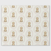 Niedliches Sloth Pink Zen Yoga Lotus Zeichnend Mus Geschenkpapier (Flach)