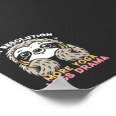 Niedliches Sloth Poster - Mehr Yoga Weniger Drama (Ecke)