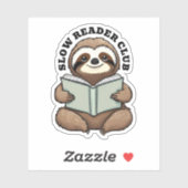 Niedliches Sloth Reading Book Aufkleber (Blatt)