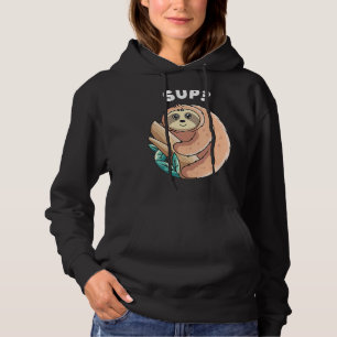Niedliches Sloth Sprichwort Lazy Sloths Animal Gra Hoodie