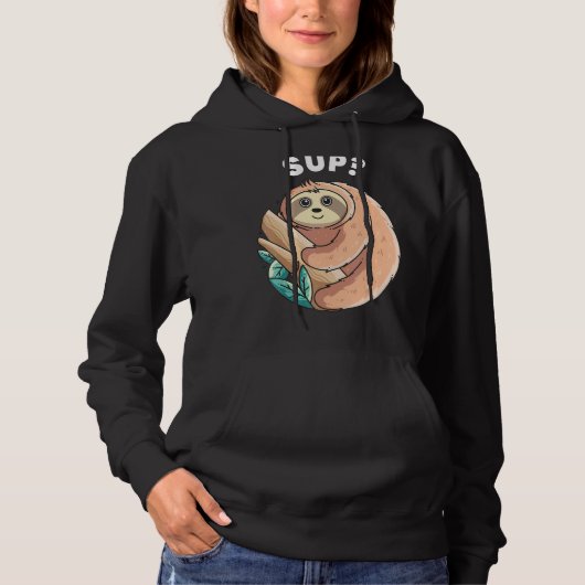 Niedliches Sloth Sprichwort Lazy Sloths Animal Gra Hoodie (Vorderseite)