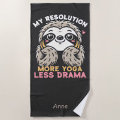 Niedliches Sloth Yoga Beach Handtuch - Mehr Yoga W (Vorderseite)