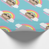 Niedliches Slothunicorn-Verpackungs-Papier Geschenkpapier (Ecke)