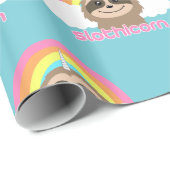 Niedliches Slothunicorn-Verpackungs-Papier Geschenkpapier (Rolleneckpunkt)