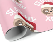 Niedliches Slothy Geschenkpapier (Rolleneckpunkt)