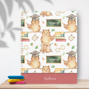 Niedliches Smart Owl mit Chalkboard Bettname Notizblock
