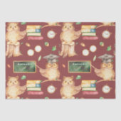 Niedliches Smart Owl mit dem Namen der Chalkboard- Seidenpapier (Vorderseite)