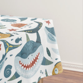 Niedliches Smile Shark Thema Kinder Party Dekorati Tischdecke