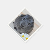 Niedliches Smooth, Silver Agouti Guinea Schwein un Serviette (Ecke)