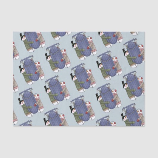 Niedliches Snow Couple Tissue Seidenpapier (Vorderseite)