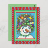 NIEDLICHES SNOWGIRN IN DER CHRISTMAS PARTY HAT, FA POSTKARTE (Vorne/Hinten)