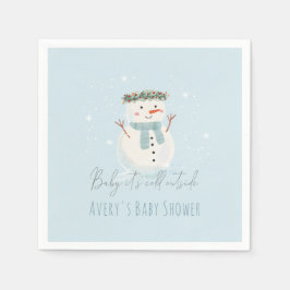 Niedliches Snowman Baby Es ist kalte Außendusche Serviette