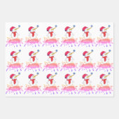 Niedliches Snowman Baby First Christmas Pink Baby Geschenkpapier Set (Vorderseite 3)