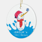 Niedliches Snowman Baby Keramik Ornament (Links)