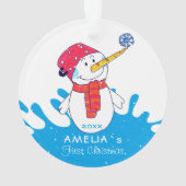 Niedliches Snowman Baby Ornament (Rückseite)