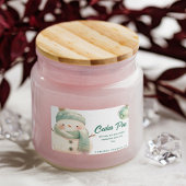 Niedliches Snowman Cedar Pine Candle Design Rechteckiger Aufkleber