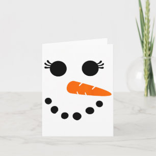 Niedliches Snowman-Gesicht-Shirt für weibliche Gir Karte