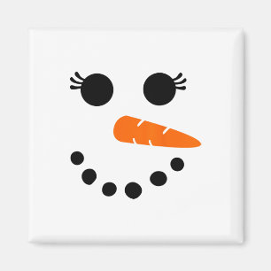 Niedliches Snowman-Gesicht-Shirt für weibliche Gir Magnet