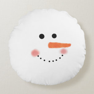 Niedliches Snowman-Gesichtrundes Throw-Kissen Rundes Kissen