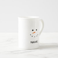Niedliches Snowman-Gesichts-personalisierte Tasse