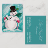 Niedliches Snowman-Mädchen Visitenkarte (Vorne/Hinten)