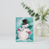 Niedliches Snowman-Mädchen Visitenkarte (Stehend Vorderseite)